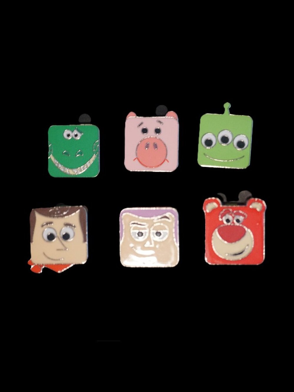 Disney Pin Trading 6 Pin Lot Featuring Square Toy Story Characters (117)